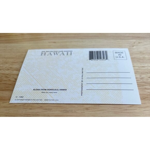 Vintage Aloha From Hawaii Postcard - Scenic Waikiki Beach & Diamond Head - Picture 4 of 4